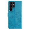 For Samsung Galaxy S24 Ultra Stand Case Butterfly Floral Imprint Leather Wallet Phone Cover