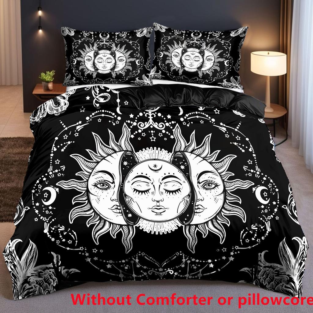 SHEIN Sun and Moon 3D Digital Printing Quilt Set Three-piece Customization
