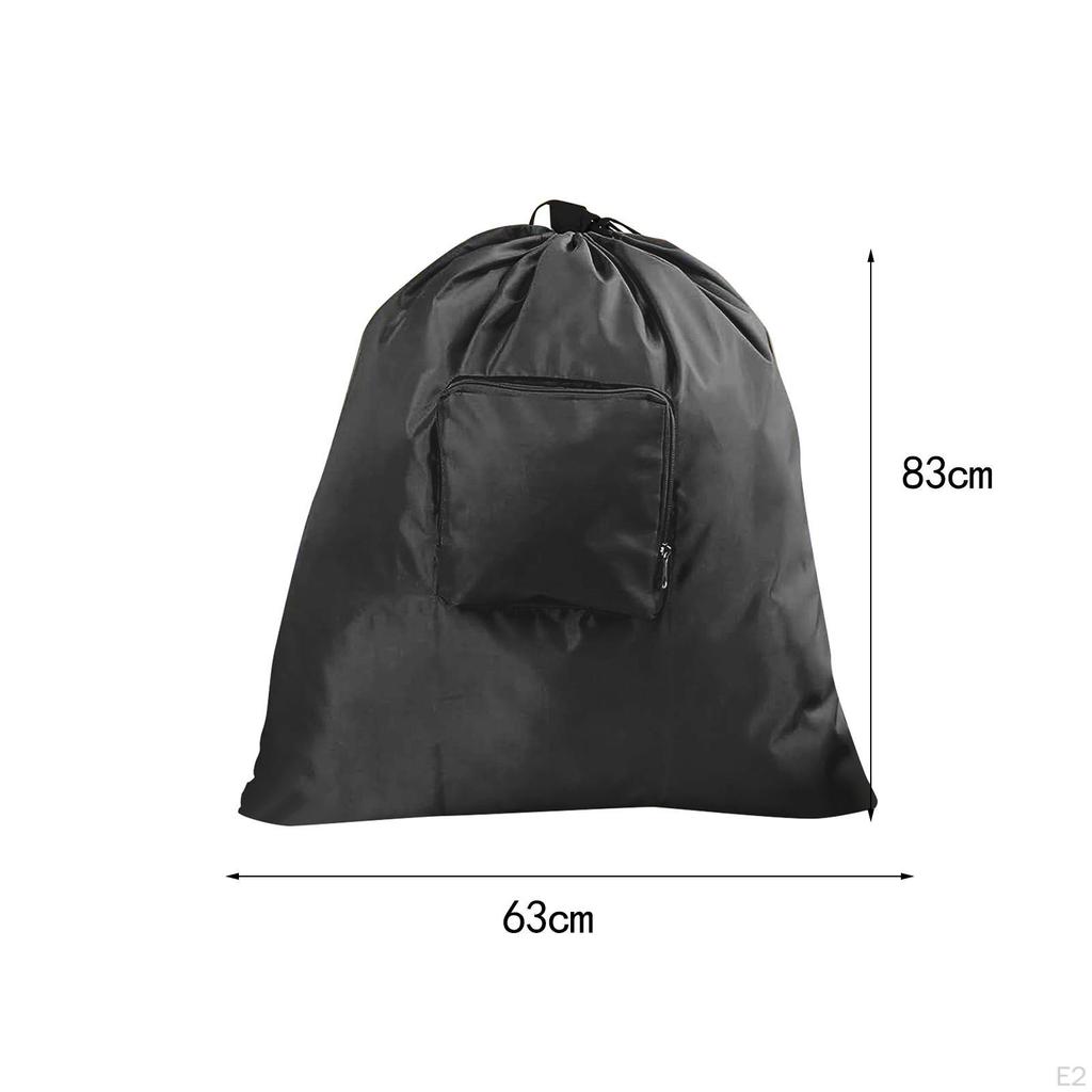 Foldable Laundry Bag Dirty Clothes Handbag Washable Front Pocket Storage Tote Travel