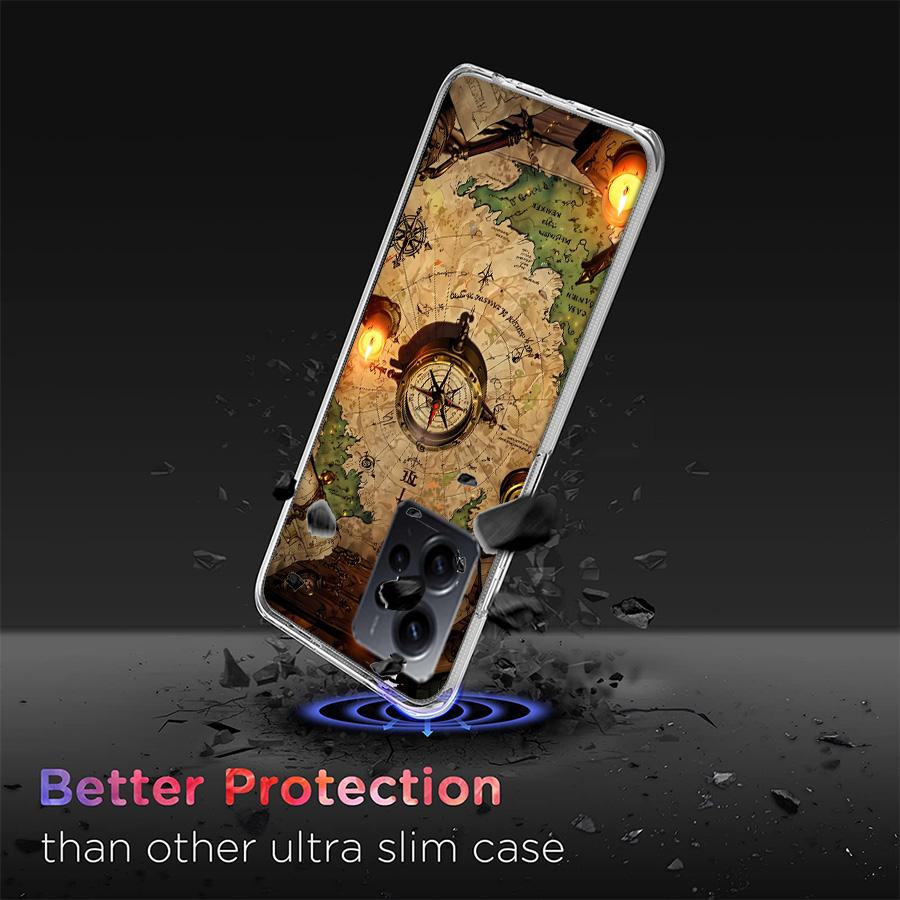 Compass Map Voyage Phone Case For Redmi 12 13C 12C 15C 9 10 10C Note 13 Pro Plus 14 15 Pro 9T 9C 9A TPU Soft Cover Clear Cell Ca