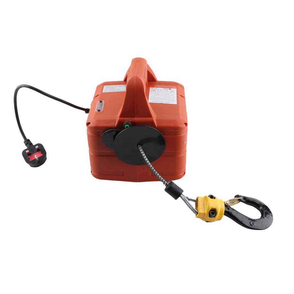 Electric Hoist Portable Power Electric Winch Crane with Remote Control 500KG Capacity 7.6M Maximum Lifting Height 1500W