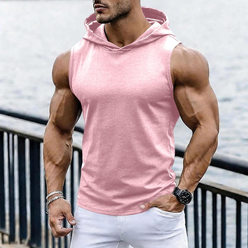 Men's Casual Fashion Sleeveless Hooded Tops | Lightweight Summer Hooded Tank Tops