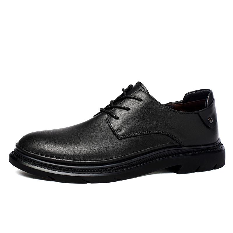 Men s Pointed Toe Black Leather Formal Shoes for Business or Wedding Events 38