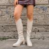 Fashion Boots High-heeled Women's Design Sense Niche Autumn and Winter Soft Leather High Boots