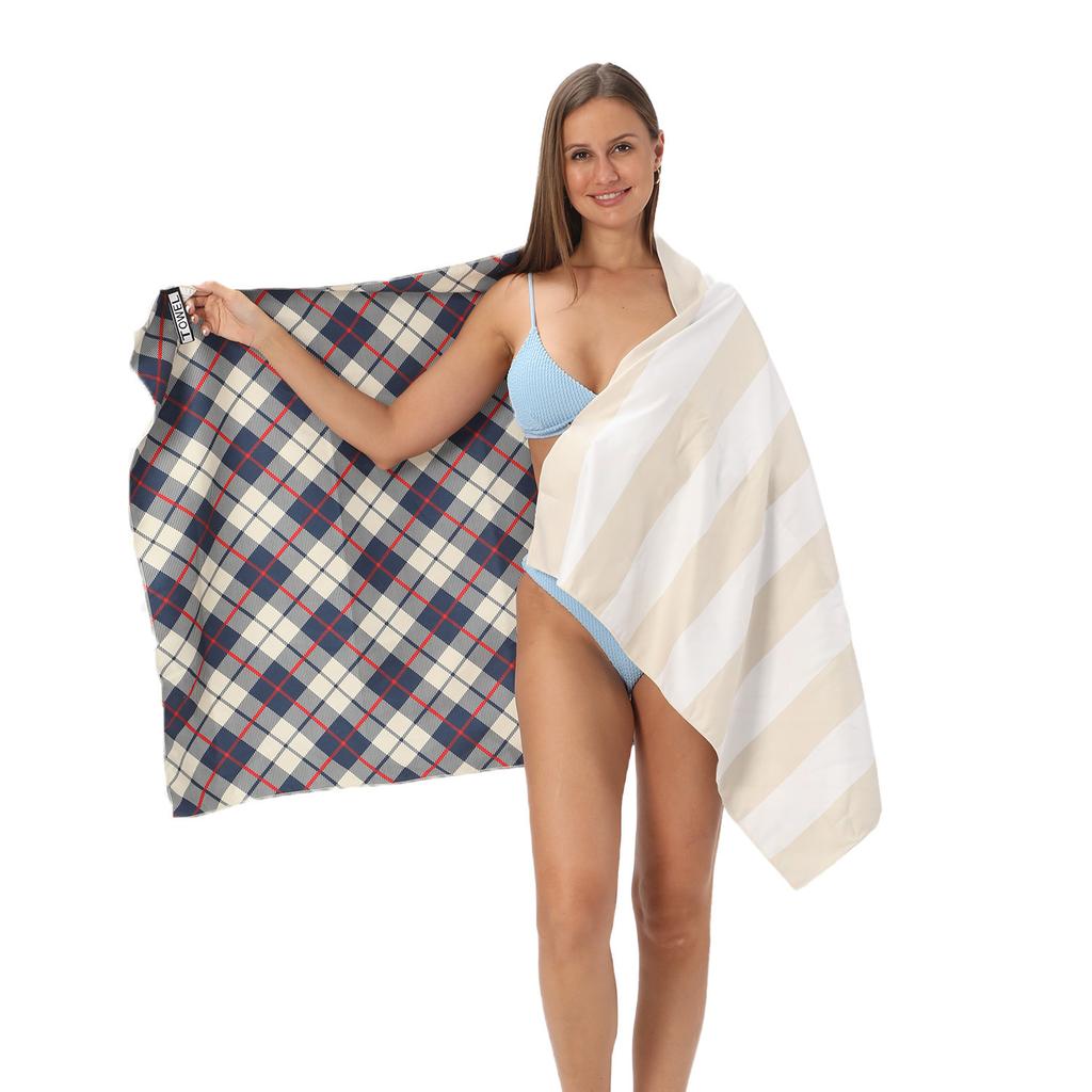 Double-sided Velvet Beach Towel Double-sided Printed Sports Towel Absorbent Bath Towel