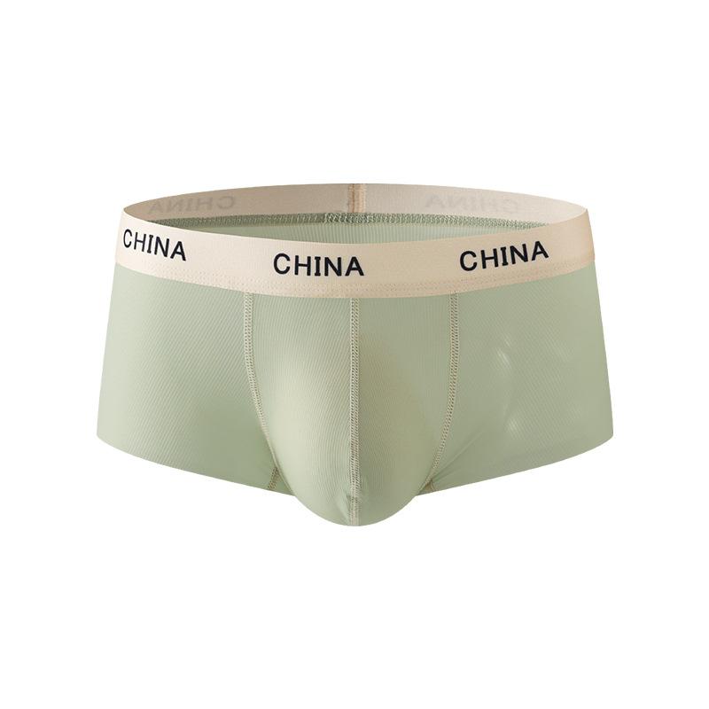 Men's Spring and Summer Ultra-thin Ice Silk Nude Low-waisted Briefs