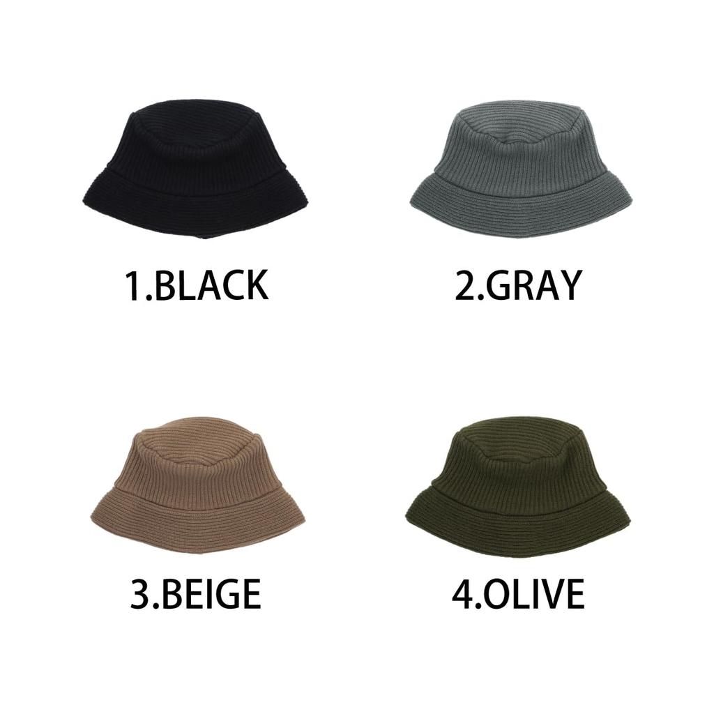 Grundlegende Enchi Rippstrick Eimer Handtasche Perfekt für den Herbst und Voluminös Einheitsgröße für Männer und Frauen Hut, Faltbar, Dick, Waschbar, Winter, Strick,