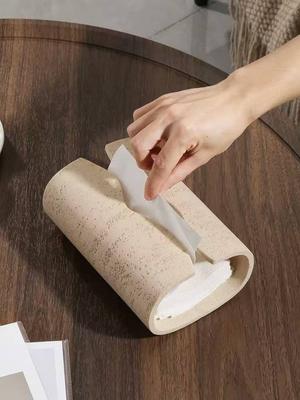 Vintage Cave Stone Tissue Box Resin Coffee Table Ornament Napkin Paper Case Organizer Box Bathroom Living Room Decoration