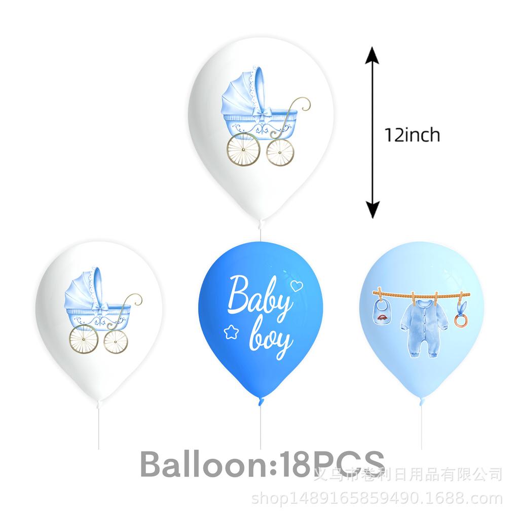 Blaues Taufthema Partyzubehör Babyparty Dekoration Partygeschirr Banner Tissue Arrangement Zubehör