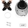 1920s Fascinator Headpiece Set for Party Wedding with Gloves Necklace Feathered Lace Flapper Headwear for Theme Party