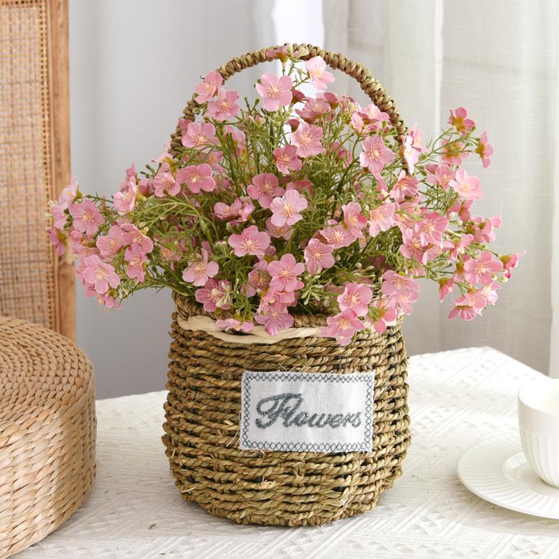 Rustic Flasket Set Artificial Flowers Dried Flowers Living Room Desktop Floral Art Decorations Small Floral Pattern Tia...