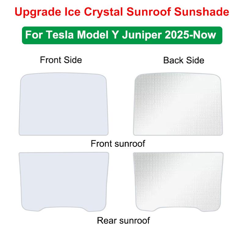 Sunroof Sunshades For Tesla Model 3 Highland 2024 Model Y Juniper Ice Cloth Buckle Sun Shade Glass Front Rear Skylight Accessory