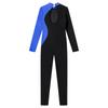 All-in-One Dance Costume for Girls: Complete Jumpsuit with Rhinestones, Hollow Back & Patchwork for Practice and Performance