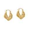 Vintage Twisted U-Shape Filigree Hoop Earrings Light Luxury Zircon Ear Buckles for Women