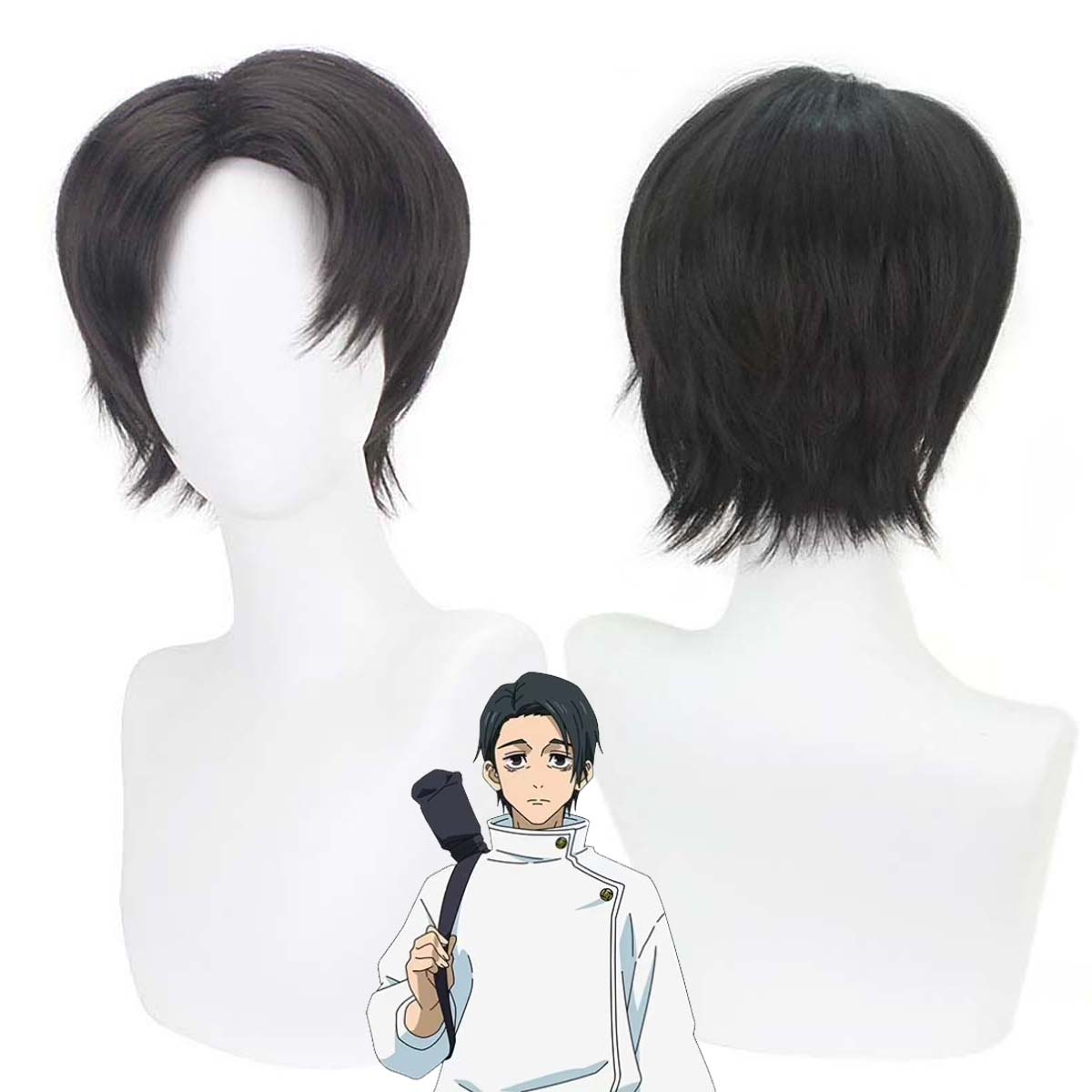 Halloween Anime Jujutsu Kaisen JJK Fushiguro Megumi Korte Zwarte Cosplay Synthetisch Haar Pruik