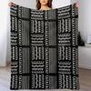 Inuit Tattoo Pattern White On Black Throw Blanket Mens Soft Warm Throw Blanket for Couch