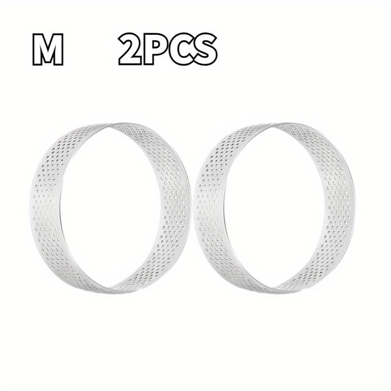 Non-Stick Perforated Tart Ring Set Stainless Steel Mousse Cake Mold Baking Tools for Dessert Decoration Kitchen Accessories