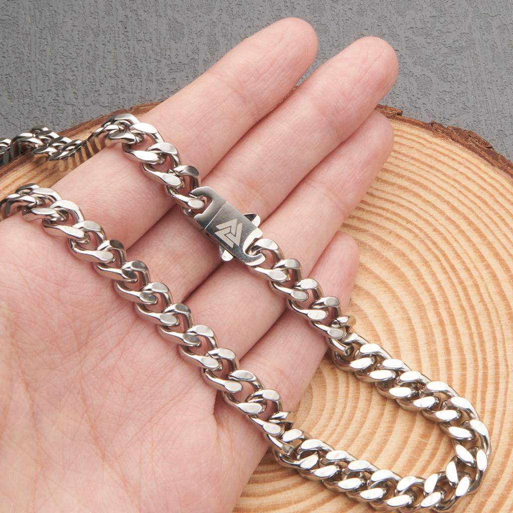 Stainless Steel Viking Myth Cuban Chain Necklace for Men - Hip-hop Fashion Bracelet Necklace