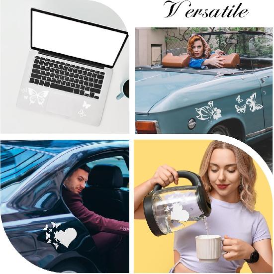 10Pcs Butterfly Car Decals Reflective Car Sticker Self Adhesive Waterproof Automotive Exterior Decoration Butterflies for SUV Hook Motorcycle