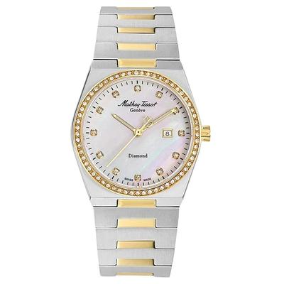 Zeus Two Tone Stainless Steel Mother Of Pearl Dial Quartz D118SBYI Women's Watch