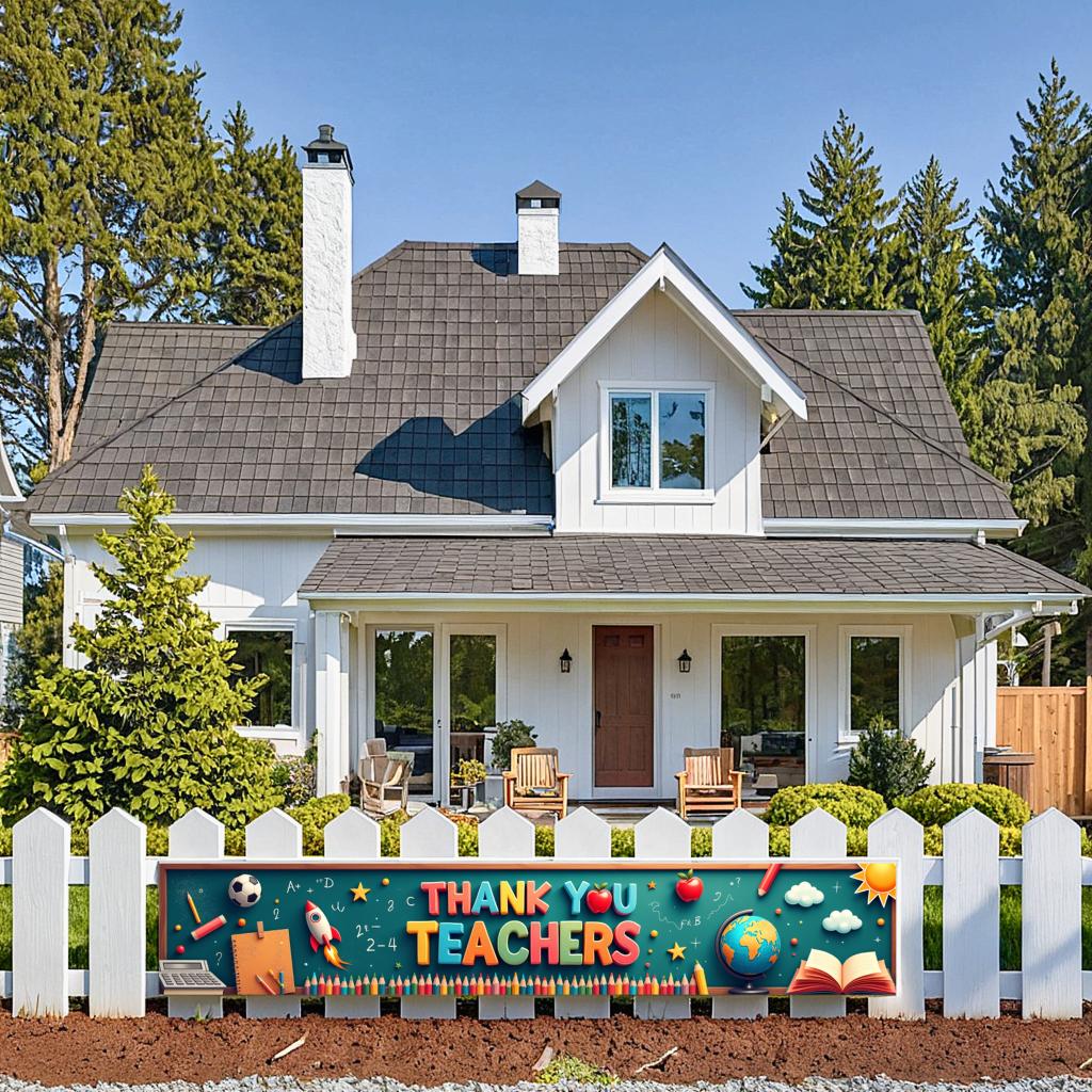 Durable Material School Decoration Thank You Banner Teacher Gift for Class Party Educational Event School Event