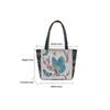 Ethnic Style Handbag Trendy Animal Embroidery Handbag Canvas Women Shoulder Bags Women Grocery Storage Pouch