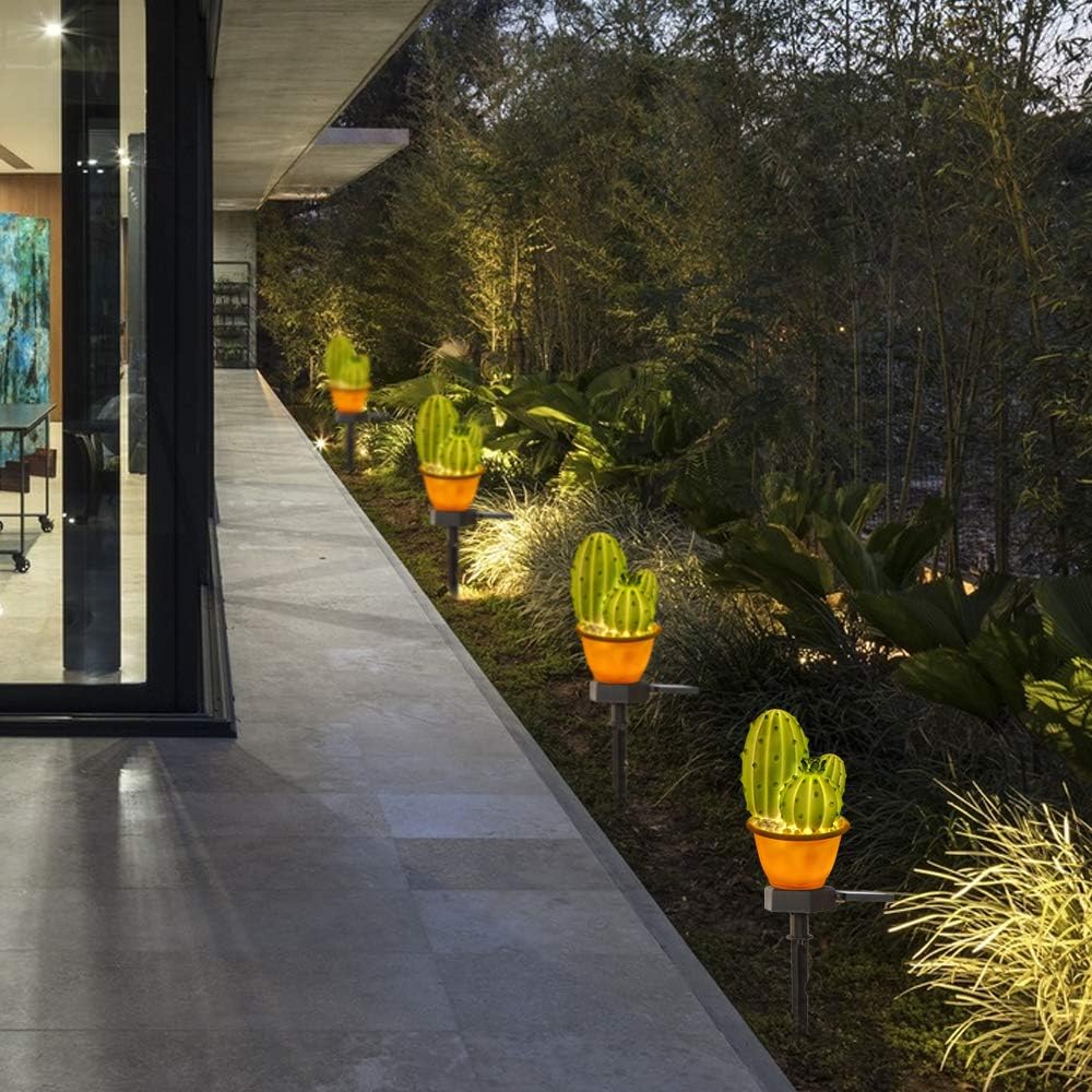 Solar Lights Outdoor Decorative,Creative Cactus Pineapple Stake Waterproof Landscape Lights,Landscape Lighting for Garden Patio Lawn Yard (Cactus B-2