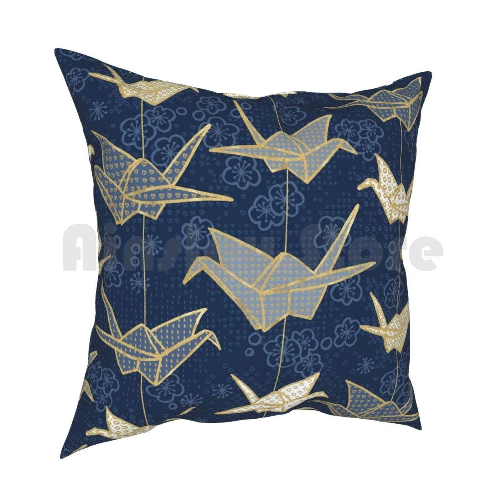 Sadakos Good Luck Cranes Pillow Case Printed Home Soft Throw Pillow Sadako Good Luck Crane Paper Crane Origami Japan 30x30cm 12x12in