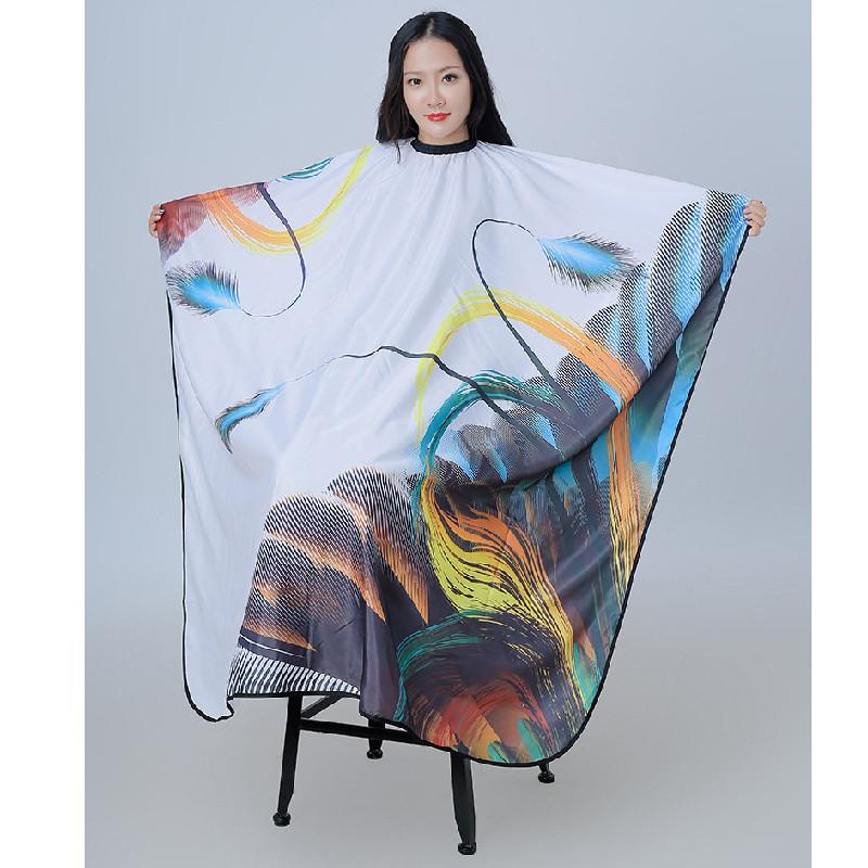 Print Hairdressing Feather Cape For Adult With Antistain Oilresistant Technology