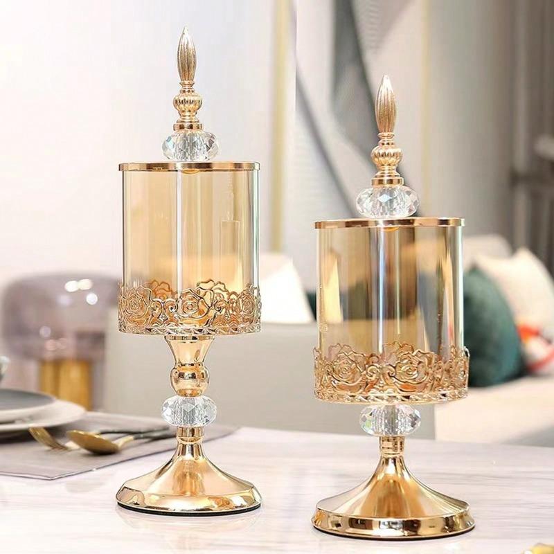 European Chic Candy Jar For Living Room Decor, Coffee Table Accent & Desktop Showcase, Aesthetic Home Accent For Sweet Treats Cake Stand