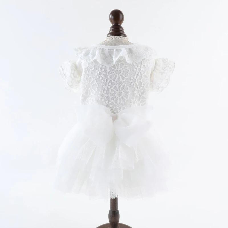 

Dog Wedding Dress Summer Pet Dog Clothes Tutu Skirt Pomeranian Bichon Frise Poodle Schnauzer Clothing Dropshipping Pet Products S белый