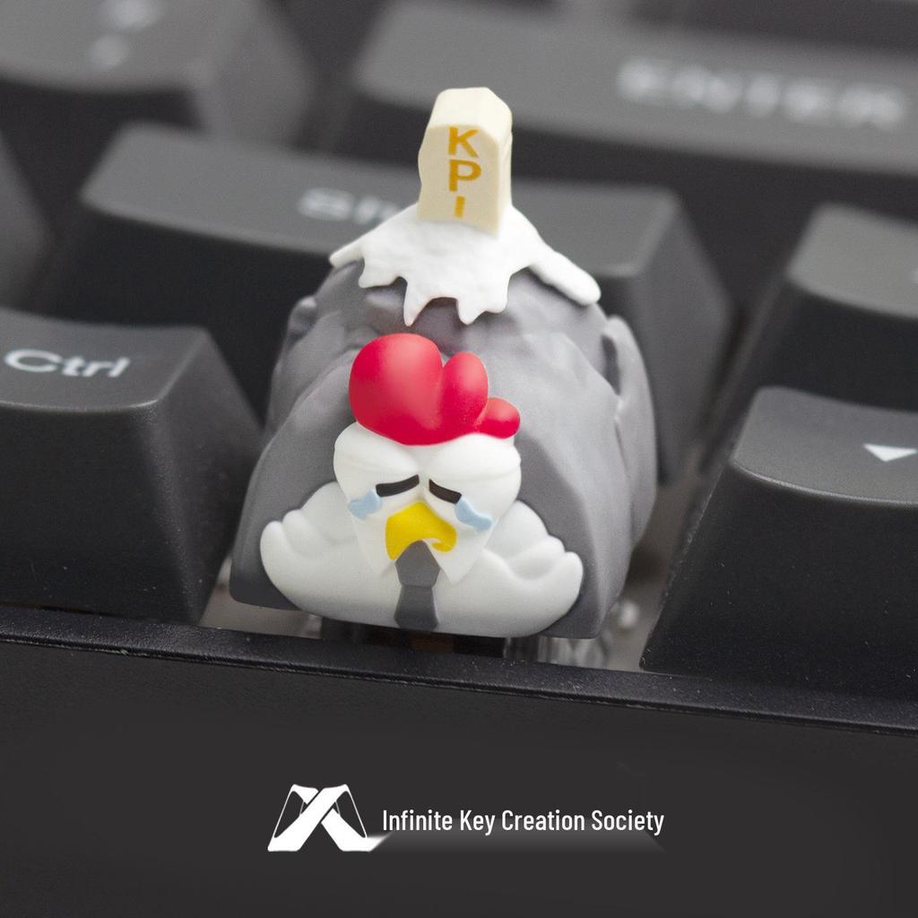 Arbeitende Hühner Serie: Personalisierte skurrile Harz-Tastenkappen – Niedliche mechanische Tastaturgeschenke