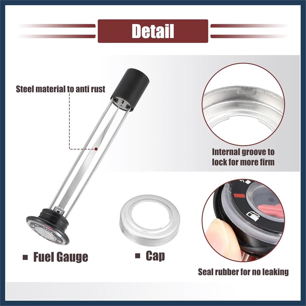 ATV Fuel Gas Tank Level Gauge Meter with Cap for Kawasaki Bayou 220 250 300 KLF for Kawasaki Prairie 300 400 KVF Replace 52005-1121 Gas Tank Gauge