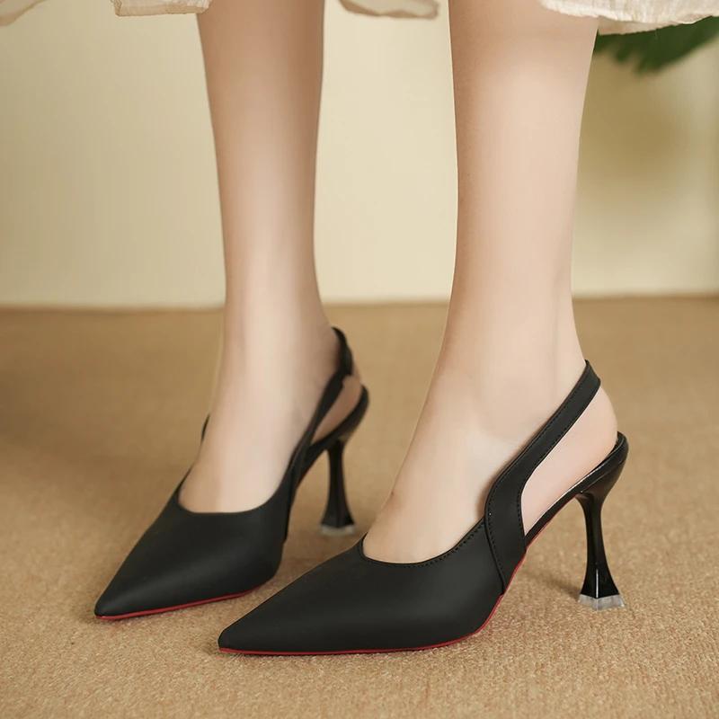 Fashion 2025 New Summer Slip-on Women's High Heels Sexy Slingbacks Office and Career Fashion Best Seller Closed Toe Sandalszapatos Mujer