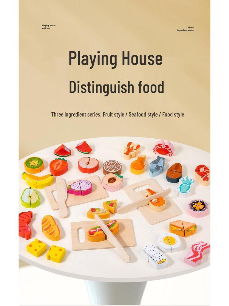 Wooden Velcro Cutting Fruits & Vegetables Play Set for Early Childhood Education