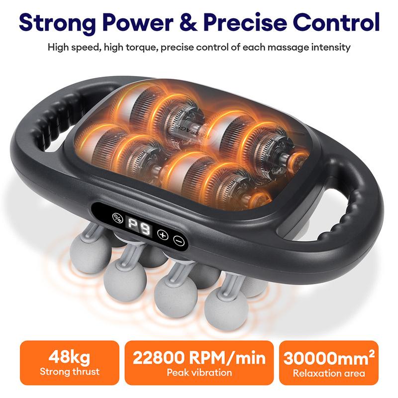 Pistolet de Massage Corporel à 8/16 Têtes Vibration Haute Fréquence Pistolet Fascia Masseur Dos Taille Masseur Cou Épaules Muscle masajeador