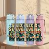 1PC Six Seven Vintage Badge 750ml Color Plastic Sports Water Bottle Leakproof Flip Straw Lid Suitable for Sports Office Home Use