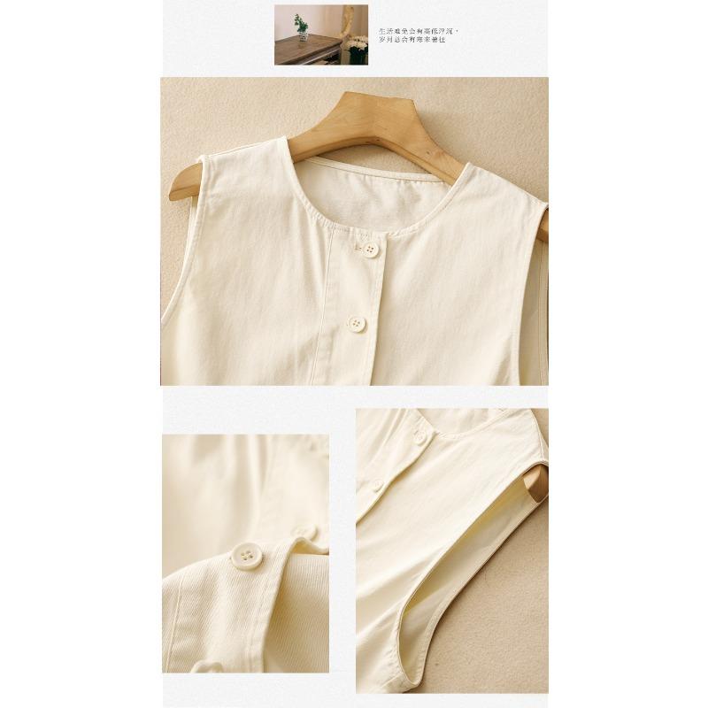 Women S Cotton Ruffled Round Neck Loose Fit Vest Top
