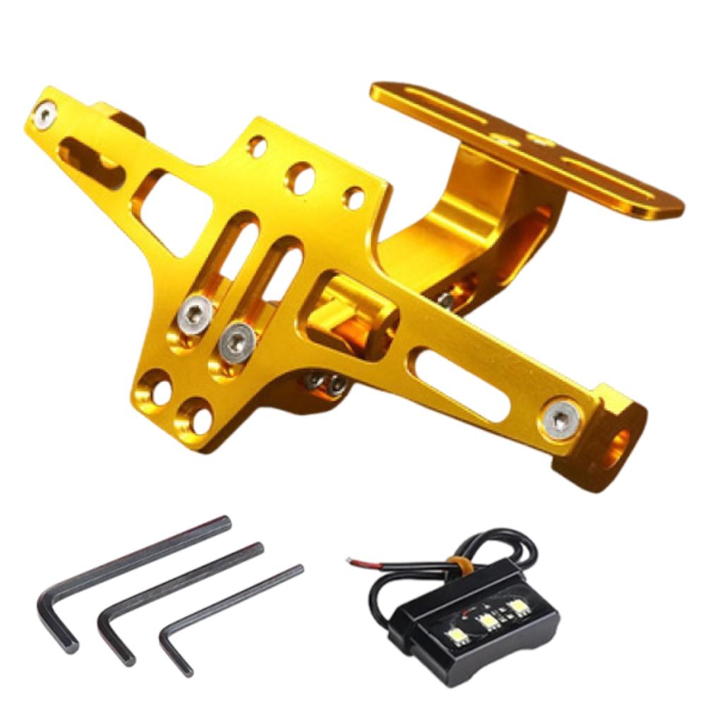 Adjustable License Plate Bracket Aluminum Zinc Zinc Alloy Turn Signal LED Lamp Holder Motorbike Parts