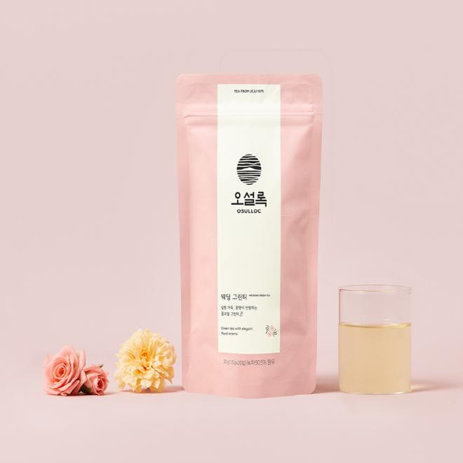 Koreanischer traditioneller Tee, Osulloc-Hochzeitsgrüntee (Blumiger grüner Tee, Teebeutel) 20 Stück