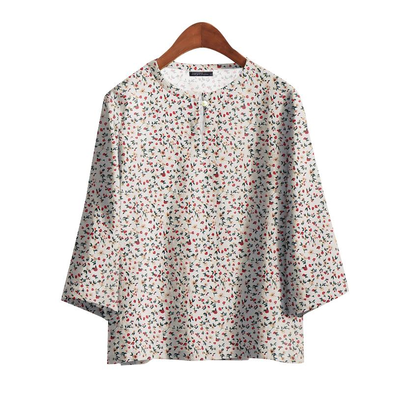 

ZANZEA Womens Casual 3/4 Sleeve Loose O-neck Floral Print Blouse 3XL