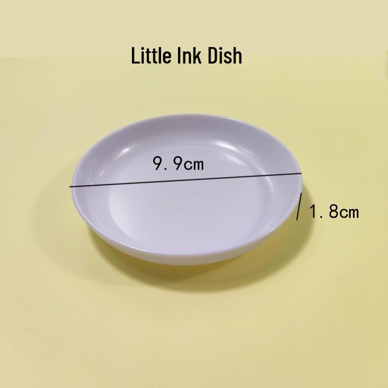 Wuzhishan Imitation Jade Inkstone Calligraphy Starter Set: Palette, Water Dish, Paperweight, Pen Holder