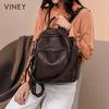 Viney Women's Large Capacity Leather Backpack