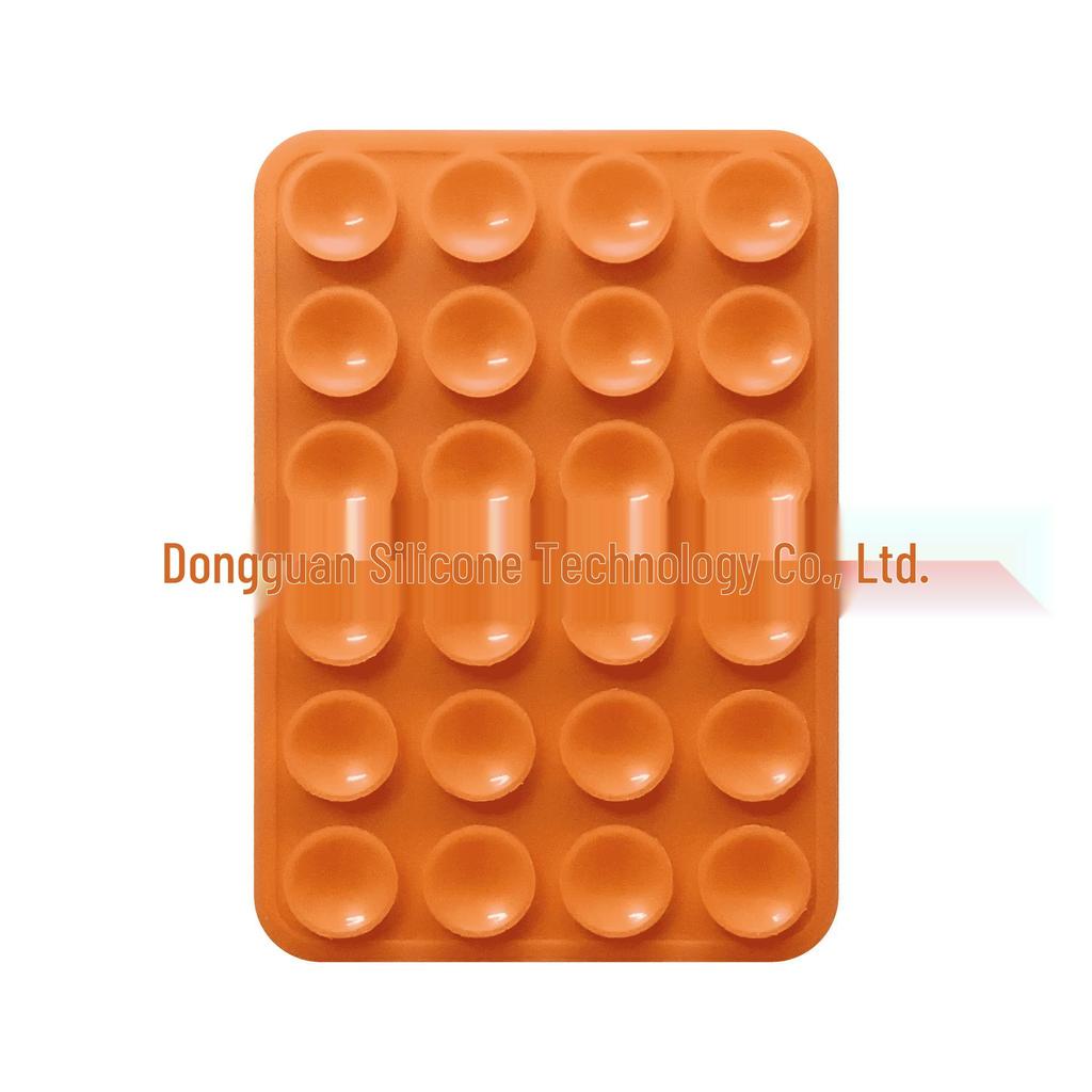 Black Silicone Anti-Slip Phone Stand: 24 Portable, Minimalist Suction Cup Stickers