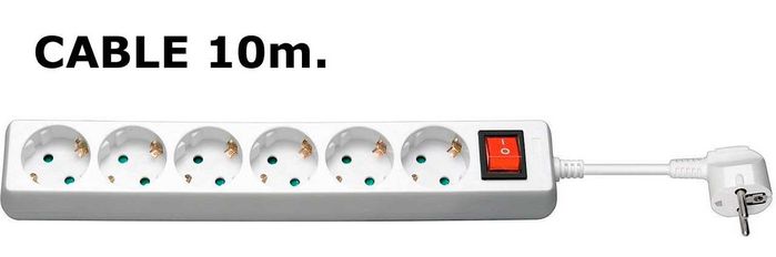 MicroConnect 5 Socket Danish Power Strip 5m