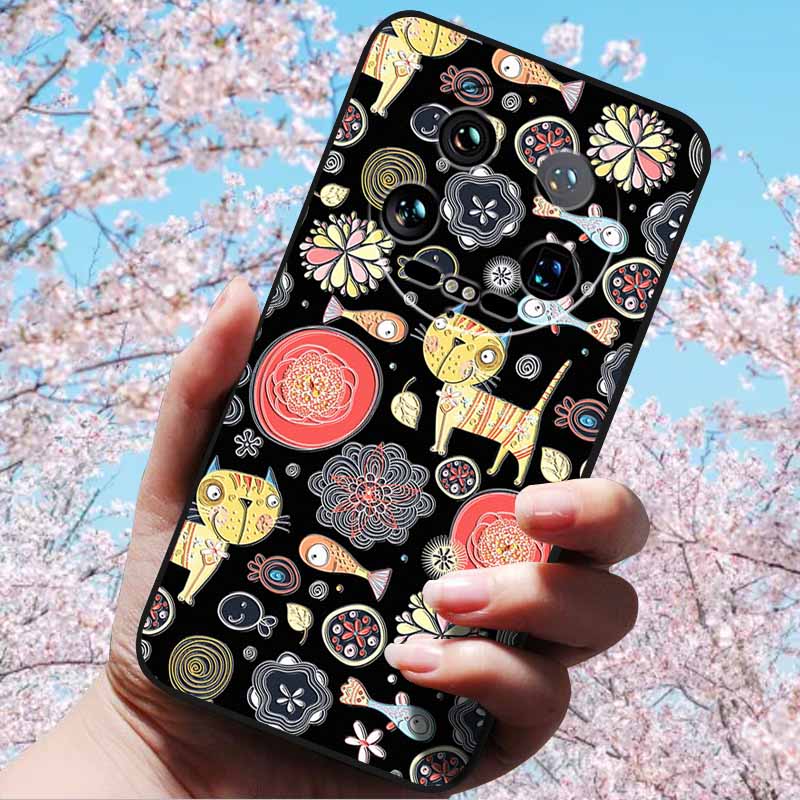 For Xiaomi 14 Ultra 5G 6.73" 14 Pro Cases Fashion 3D Retro Embossed Relief Soft TPU Siliocn Back Cover for Xiaomi 14 Capa Mi 14