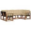 Outdoor Sofa Set with Cushions 6 Pcs Natural and Beige