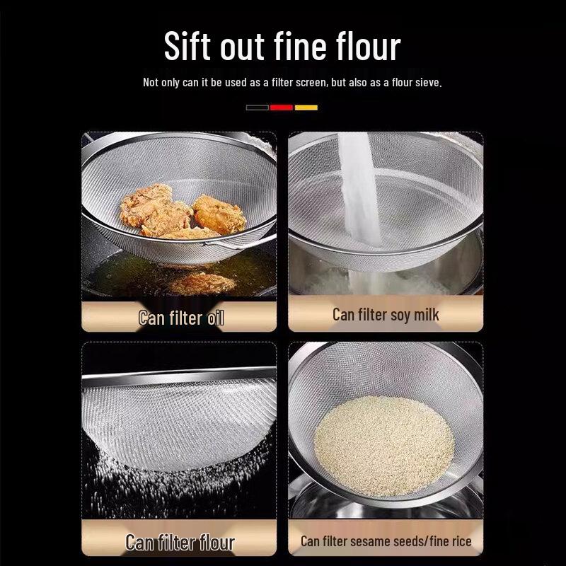 HPMILY Stainless Steel Fine Mesh Strainer Spoon