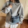 Denim Bag Women's Multi-Layer Crossbody Bag Mobile Phone Bag Shoulder Small Square Bag