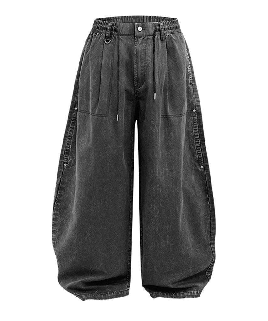 Beoteunseoul Utility Pigment Loop Washed Balloon Pants (3 Colors)